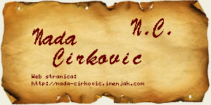 Nada Ćirković vizit kartica